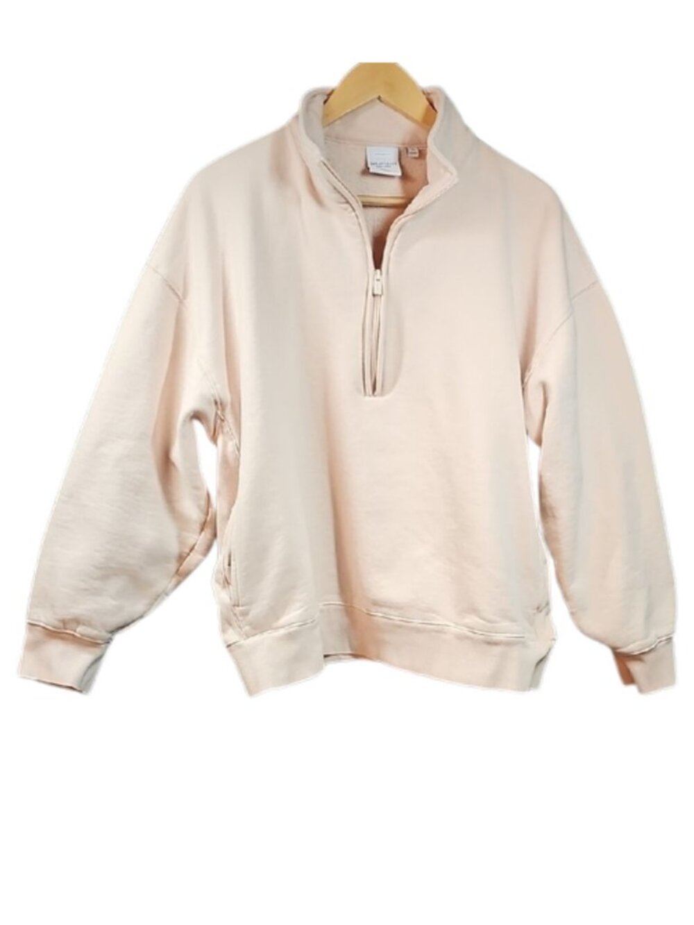 Aritzia TNA Sweatfleece Cozy Fleece Boyfriend Fit XL 1/2 Zip Mockneck Pullover